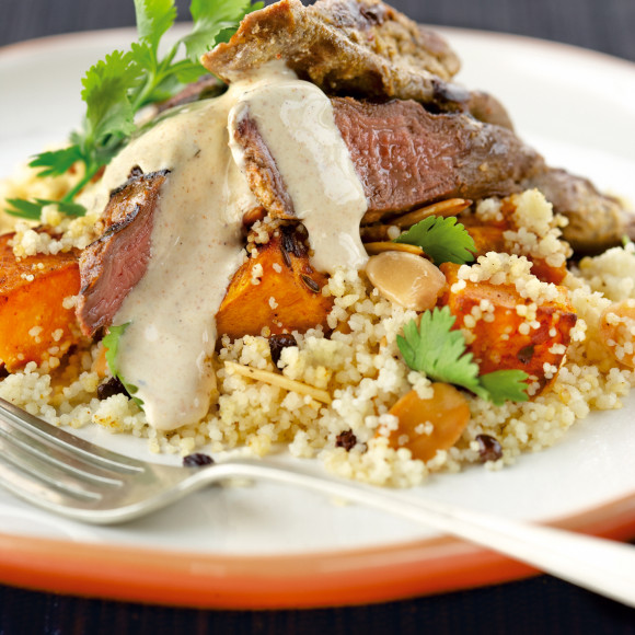 Middle Eastern Yoghurt Lamb with Pumpkin Couscous Recipe 